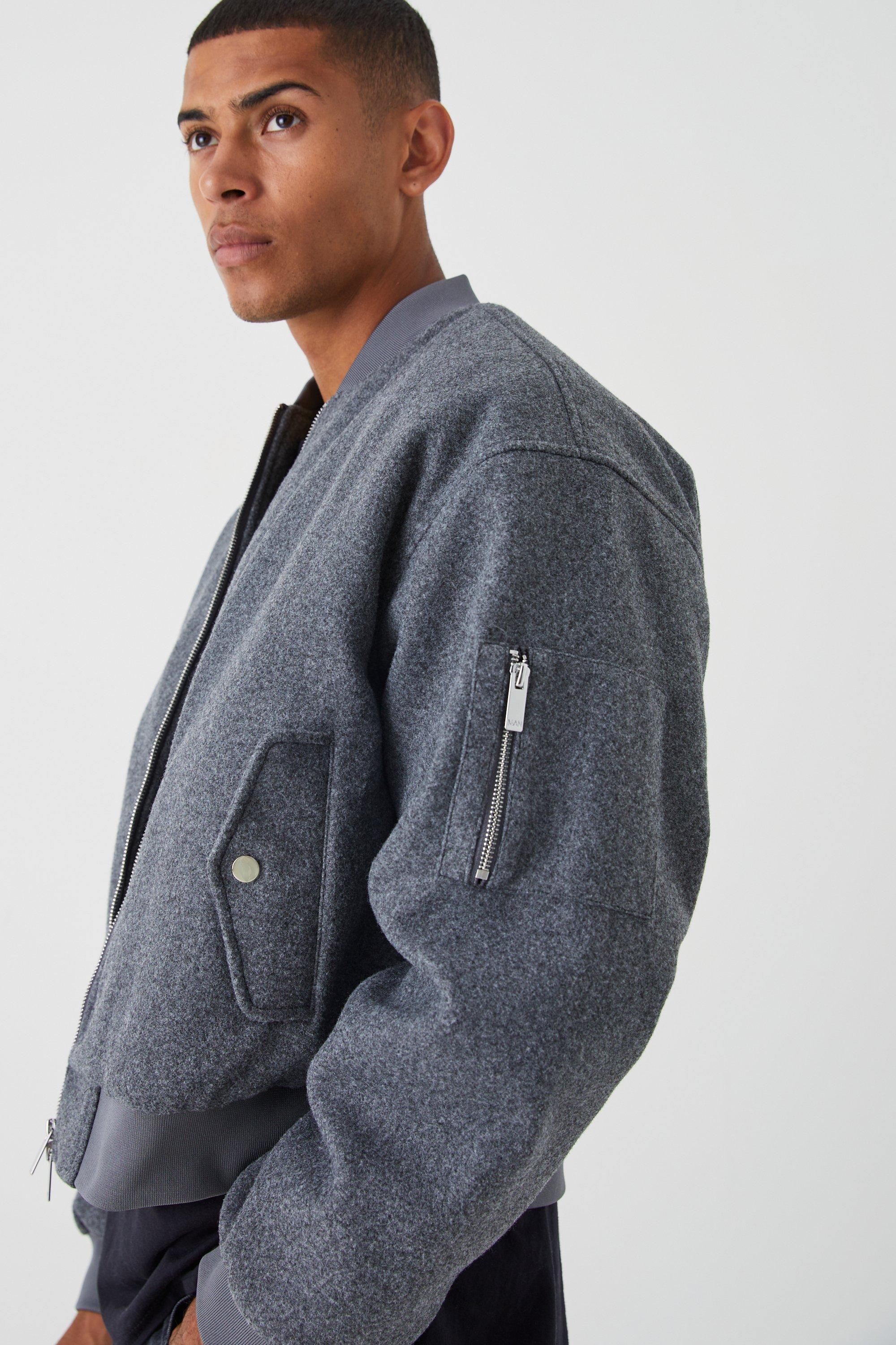 Melton wool 2025 bomber jacket